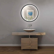 Specchio per Il Trucco Smart Touch Interruttore Bagno Rotonda Specchio LED, Classic Black, 700 * 700 mm, 5 MM Silver Mirror