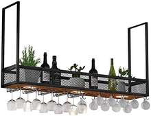 xcxc Appendiabiti in Ferro Art Hanger Upside Down Wine Glass Rack Hanging Wine Cabinet Wine Rack Bar Decoration Storage Rack, Black, 100 * 30