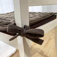 XHNXHN Cuscini per sedie da Pranzo in Flanella 2 Pezzi, Cuscini per sedili Corti in Peluche Sgabello Cuscino per Sedile da Ufficio Cuscino Quadrato Trapuntato con Lacci Graya 40x40 cm (16x16 pollic