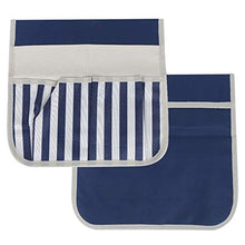 Eddwiin 2PCS Sgabello da Giardino per Sgabello da Giardino Borsa da Appendere Custodia in Tessuto Oxford Durevole(Strisce Blu e Bianche)