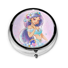 Jasmine Princess - Contenitore per pillole rotondo per medicinali, con tre scomparti