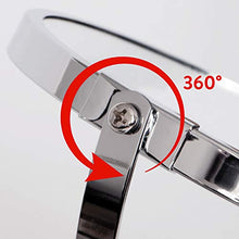Tatkraft EOS – Specchio da Tavolo per il Trucco e Rasatura Bifacciale - Compatto e Ingranditore – Specchio Tondo Piccolo Portatile e Solido - Cromato - D: 17 cm