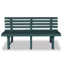 Panca con schienale per esterni, resistente alle intemperie per 3 persone, verde 145,5 x 49 x 74 cm
