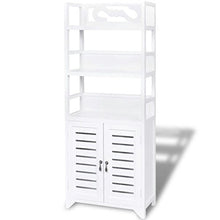 Xingshuoonline - Armadietto da bagno in legno, con 2 ante e 3 ripiani, bianco, 46 x 24 x 117,5 cm