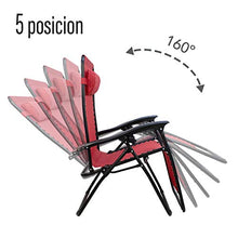 Arcoiris Lettino pieghevole arcobaleno, sedie a dondolo da giardino per esterno con imbottitura per la testa regolabile, ergonomico, 165x65x110 cm (Pack 2, Rojo)