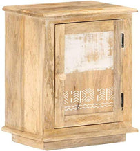H-CAR Comodino Comodino ad 1 Anta 40x30x46 Cm in Massello di Mango
