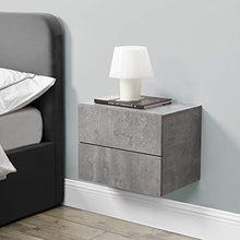 Mensola da Parete con Cassetti 40 x 29 x 30 cm Comodino da Notte Portaoggetti da Muro - Effetto Cemento