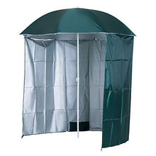 Outsunny Ombrellone da Spiaggia e da Giardino Φ220cm con Tenda Parasole, Poliestere e Metallo, Verde Scuro e Bianco