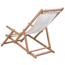 UnfadeMemory Sdraio da Spiaggia Pieghevole Tessuto Telaio Legno Multicolore