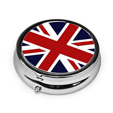 Union Jack - Contenitore rotondo per pillole con 3 scomparti in metallo, per medicina e vitamina