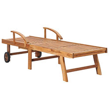 FAMIROSA Lettino Prendisole in Legno Massello di Teak-8015