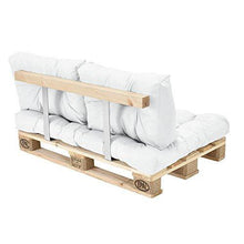 [en.casa] Cuscini per Palette - a Un Set di 5 - Cuscino Sedile + Cuscino Schienale [Bianco] Divano a Palette Adatto per Dentro e Fuori - Arredi Casa