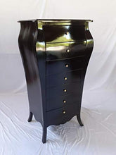 Louises Barock Rokoko - Cassettiera in stile antico, colore: nero, altezza 144 cm