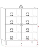 3xEliving Bewer cassettiera moderna in stile legno, 140 cm