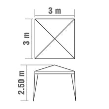 VERDELOOK Gazebo con Struttura in Ferro e Copertura in polietilene, 3x3 m, Bianco