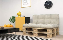 POKAR Set di Cuscini per Europallet Imbottito da 2 Pezzi: 1x Cuscino-Sedile 120x80cm + 1x Cuscino-Schienale 120x40cm, per Divano da Giardino, per Interno ed Esterno, Senza Pallet, Grigio