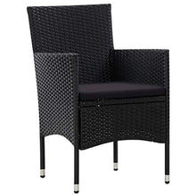 UnfadeMemory Set Divani da Giardino 4 pz con Cuscini in Polyrattan Nero
