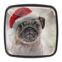 Santa Pug Pomelli per Porta Set di 4 Pomelli per Mobili Manopole per Cassetti Cucina Armadio Vetro