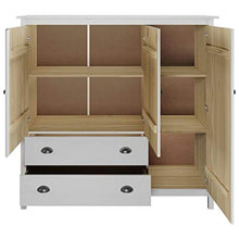 Cikonielf - Armadio con 3 ante e 2 cassetti e 5 ripiani, 142 x 45 x 137 cm, colore: bianco