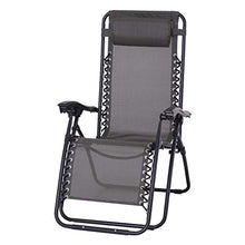 Outsunny Poltrona Sedia Sdraio Pieghevole Reclinabile Lettino Relax Zero Gravity Textilene 90x65x110cm Grigio