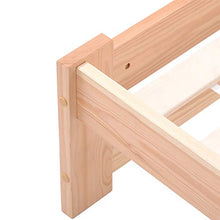 belupai Letto in legno massiccio con testiera e rete a doghe, naturale (200 x 140 cm)