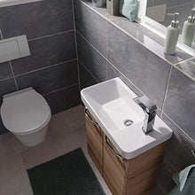 FACKELMANN - Set di mobili da bagno Milano, 3 pezzi, per piccoli bagni, in ceramica, 55 cm e specchio da bagno a LED