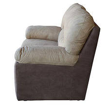 Divano per Soggiorno Salone in Nabuk Imbottito (2 Posti, Beige/Marrone)