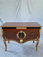Louises - Cassettiera stile barocco Rokoko, stile antico, colore: Noce con larghezza 114 cm