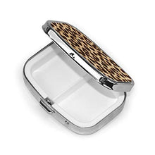 Scatola quadrata per pillole con stampa leopardo, organizer per pillole da viaggio, per integratori di vitamine