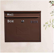 YONGYONGCHONG, cassetta delle lettere antiscivolo zincata, facile da parete, ideale per la casa e l'ufficio, per il giardinaggio, per migliorare le proposte di sicurezza marrone