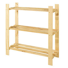 Design Vicenza - Contenitore in legno naturale a 3 ripiani a doghe