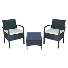 Outsunny Set Mobili da Giardino 3pz Set 2 Sedie e Tavolino con Cuscini Poly Rattan