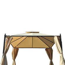 miozzi Gazebo da Giardino Impermeabile con Pannelli Laterali Beige 3x3m