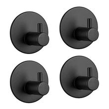 Celbon Autoadesivo a Parete Porta Asciugamani, Gancio Appendiabiti Porta Accappatoio, Gancio Bagno da Parete in Acciaio Inossidabile Cromo (4 Pezzi, Base rotonda)