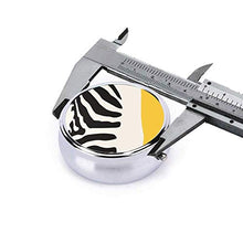Zebra - Contenitore rotondo per pillole con 3 scomparti, in metallo, per medicina, vitamina