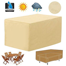 Copertura per mobili da giardino, copertura per mobili da giardino in tessuto Oxford 420D, impermeabile, anti-UV, per esterni, in rattan, beige, 122 x 76 x 46 cm