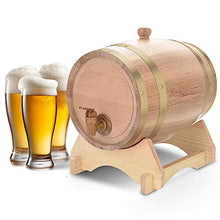 Zoternen - Barile di quercia per conservare liquidi, 5 l, fatto a mano, per whisky, con rubinetto (colore: naturale)