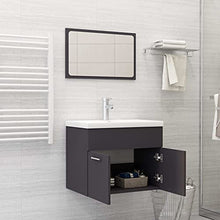 vidaXL Set Mobili da Bagno 2 pz Grigio in Truciolato