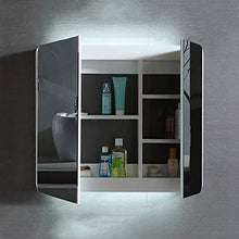 Armadietti a specchio Mobili da Bagno Semplice Bagno Specchio da Bagno in Legno Massello con Ripiano Combinazione A Parete (Color : Silver, Size : 80 * 14 * 65cm)