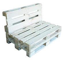 clc Divano divanetto 2 posti in Pallet EPAL per Esterni e Giardino -Made in Italy- Bianco, 120x80x78