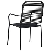 FAMIROSA Set da Pranzo da Esterni 7 pz in Corda di Cotone e Acciaio Nero-8278