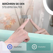 Emke, specchio da bagno a LED, con illuminazione, luce bianca calda