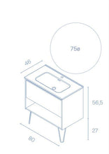 Amizuva Yoko Mobile Bagno, Legno, Grigio, 80 cm