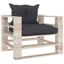 vidaXL Divano da Giardino in Pallet Cuscini Antracite in Legno di Pino