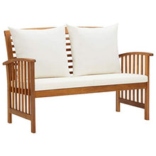 Panchina da giardino con cuscino, 119 cm, in legno di acacia