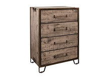 MASSIVMOEBEL24.DE Heavy Industry #217 Cassettiera in Legno di Mango e Ferro - Laccato Marrone - 81x46x122