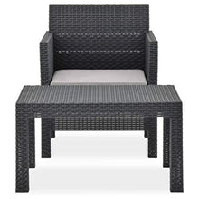 FAMIROSA Set Divano da Giardino 2 pz con Cuscino in PP Antracite