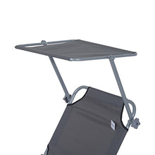 Outsunny Lettino Prendisole da Giardino, Sdraio Pieghevole e Regolabile con Tettuccio in Tessuto Grigio, 187x58x50cm