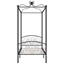SKM Letto a Baldacchino Nero in Metallo 100x200 cm (23.3kg)