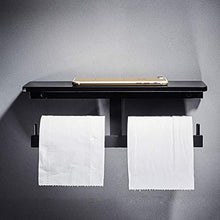 YAeele Nero Alluminio dello Spazio Bagno Mensola Impermeabile Supporto for Rotolo Storage Rack Telefono Rack a Parete Piazza Rack ripiano